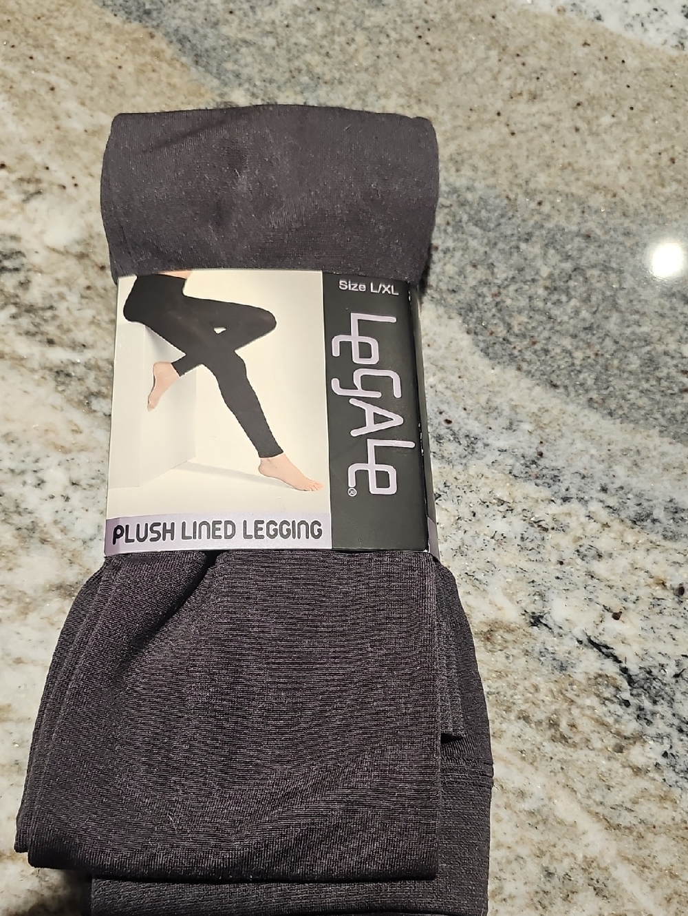 LegAvenue NWT Plush-Lined Leggings in Dark Charcoal - L/XL